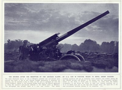 An anti-aircraft gun, from The Illustrated War News, published 1st November 1939 by English Photographer